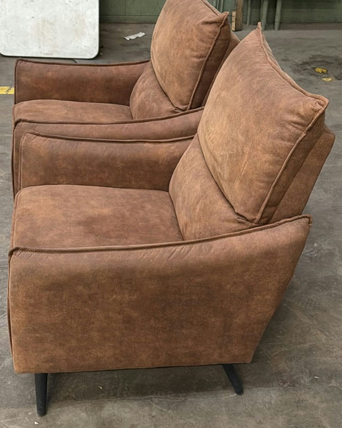 Pair of Brown Upholstered Accent Chairs - image 2 of 5