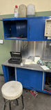 Industrial Metal Workbench with Overhead Cabinets and Stool - thumbnail 4 of 5