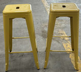 Pair of Yellow Metal Bar Stools - thumbnail 1 of 6