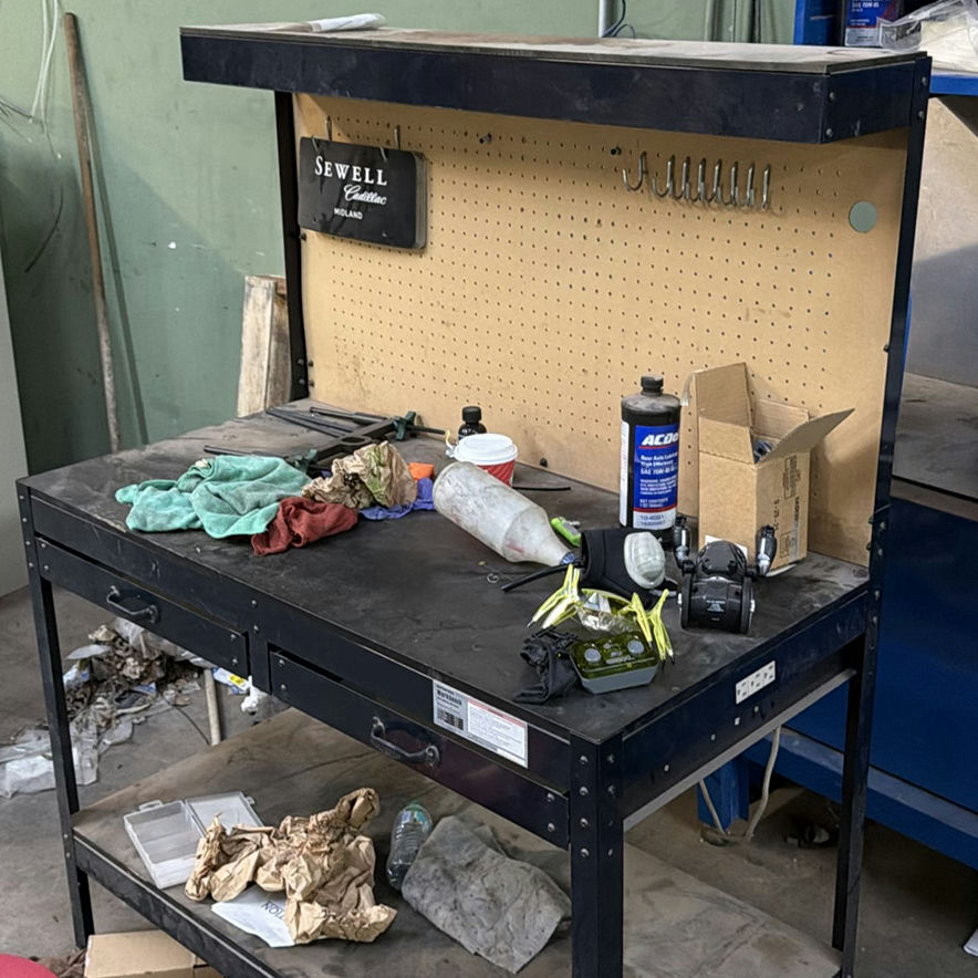 Metal Workbench with Pegboard and Drawers - image 3 of 3