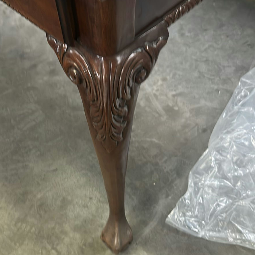 Wooden Writing Desk and White Round Side Table - image 6 of 6
