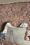 Large Ornately Carved Wooden Framed Mirror - thumbnail 3 of 5
