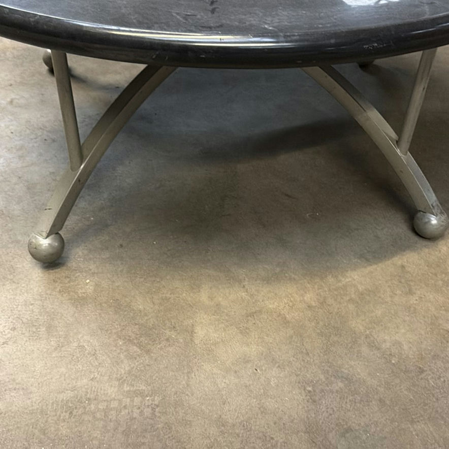 Round Black Coffee Table - image 3 of 6