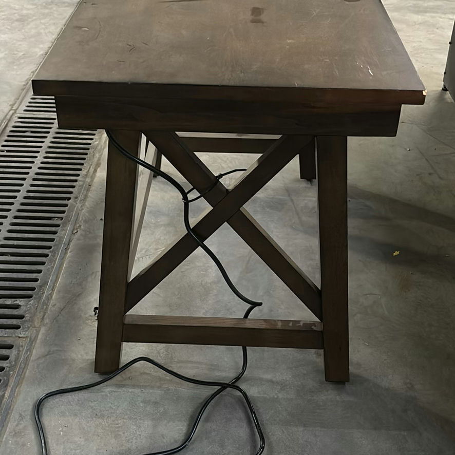 Wooden Desk Table with Built-In Power Outlets and USB Ports - image 5 of 16