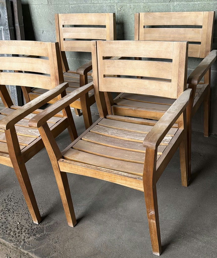 Set of Four Wooden Armchairs - image 2 of 5