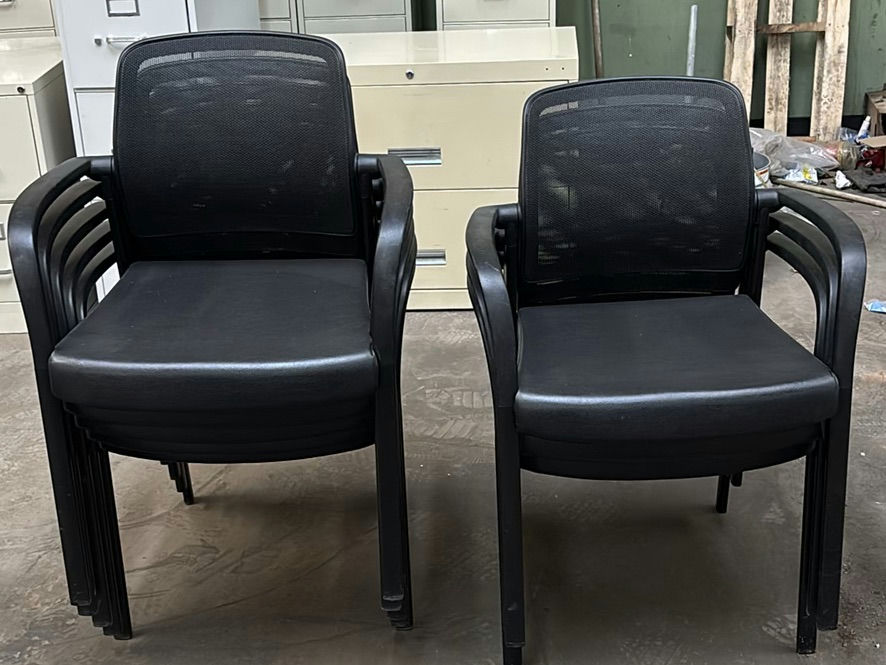 Set of Black Stackable Guest Chairs - image 1 of 5