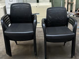 Set of Black Stackable Guest Chairs - thumbnail 1 of 5