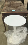 Wooden Writing Desk and White Round Side Table - thumbnail 2 of 6