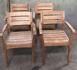 Set of Four Wooden Armchairs - thumbnail 1 of 5