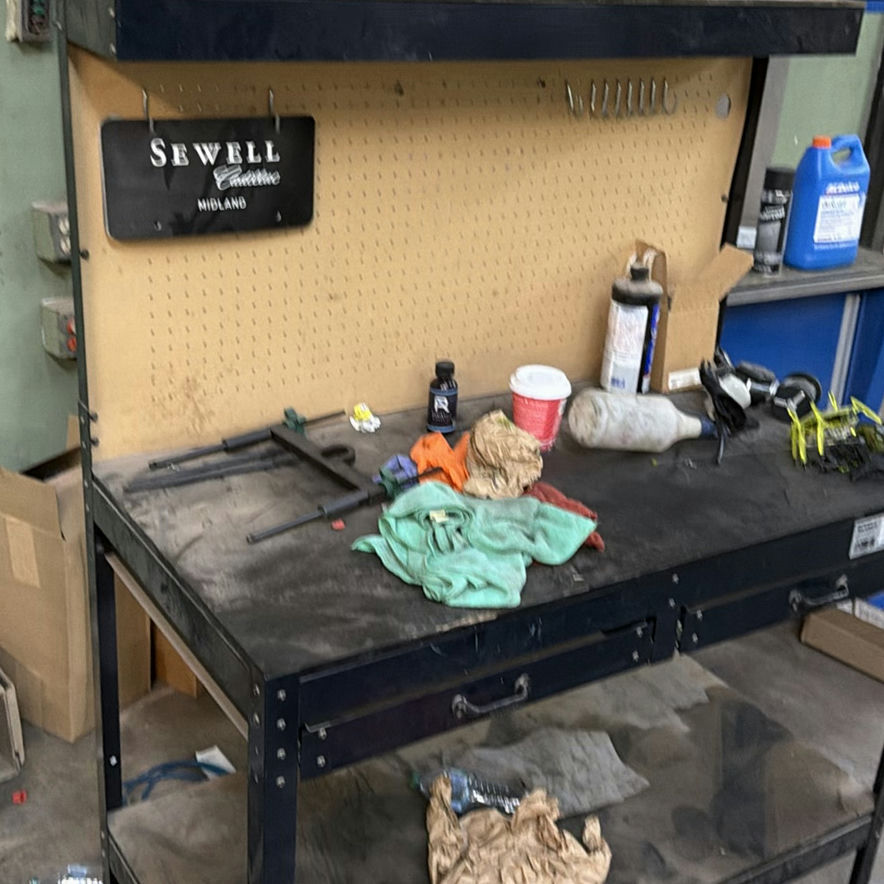 Metal Workbench with Pegboard and Drawers - image 2 of 3