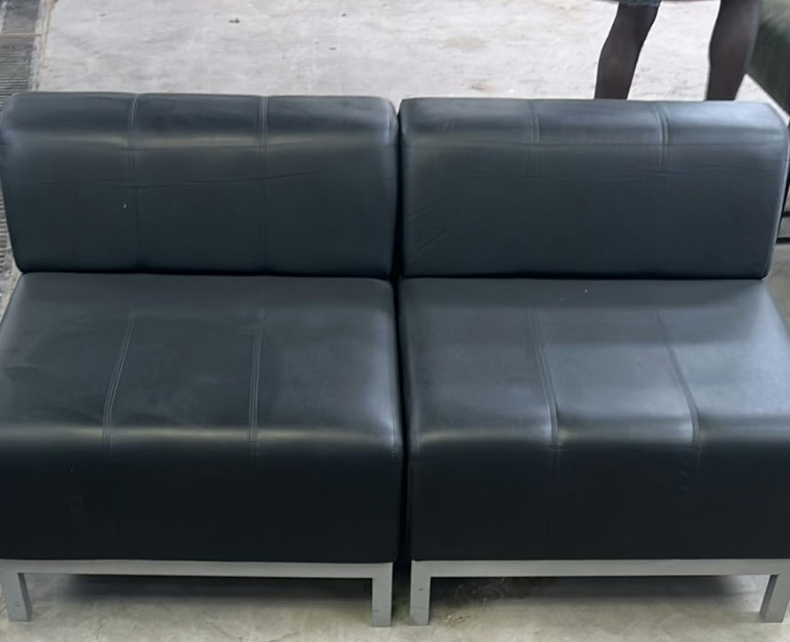 Two Black Armless Lounge Chairs - image 1 of 5