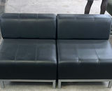 Two Black Armless Lounge Chairs - thumbnail 1 of 5