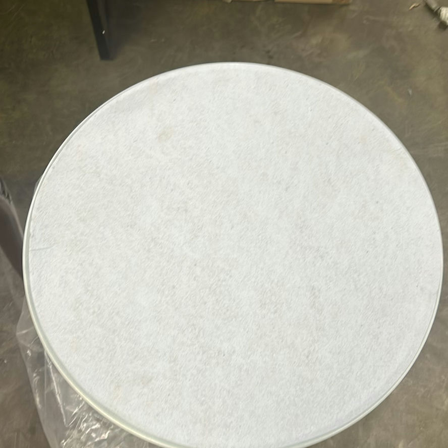 Wooden Writing Desk and White Round Side Table - image 4 of 6