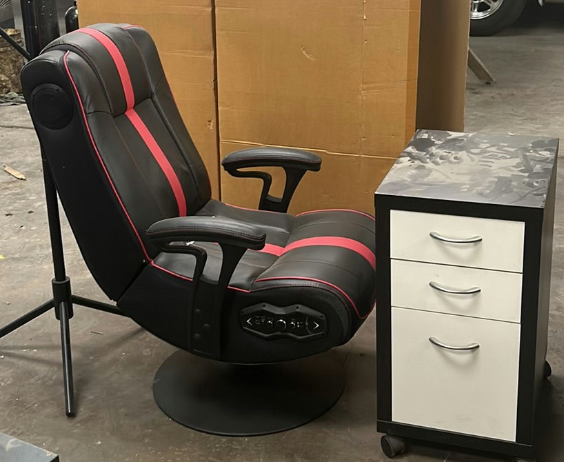Gaming Chair, Rolling Drawer Cabinet, and Adjustable Stand - image 4 of 5