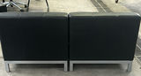 Two Black Armless Lounge Chairs - thumbnail 3 of 5