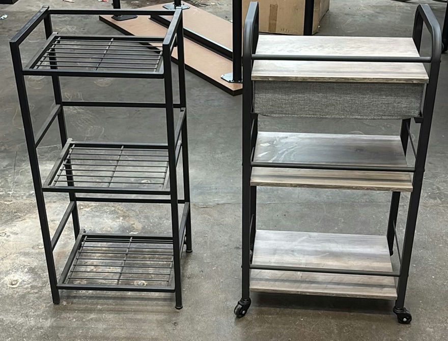 Two Rolling Storage Shelves With Drawer - image 1 of 7