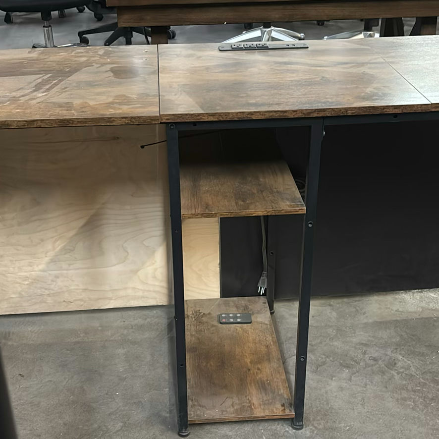 Wooden Desk Table with Built-In Power Outlets and USB Ports - image 9 of 16