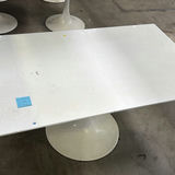 White Rectangular Pedestal Dining Table - thumbnail 1 of 5