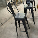 Set of Three Black Metal Bar Stools - thumbnail 4 of 5