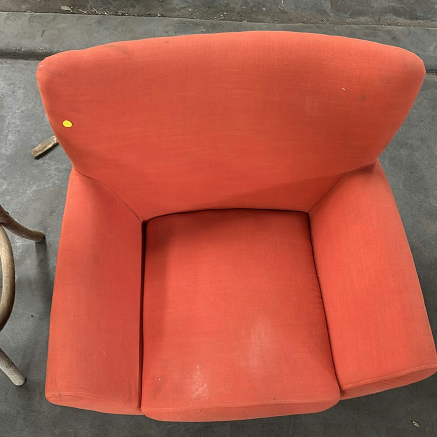 Wooden Bar Stool and Red Armchair - image 6 of 9