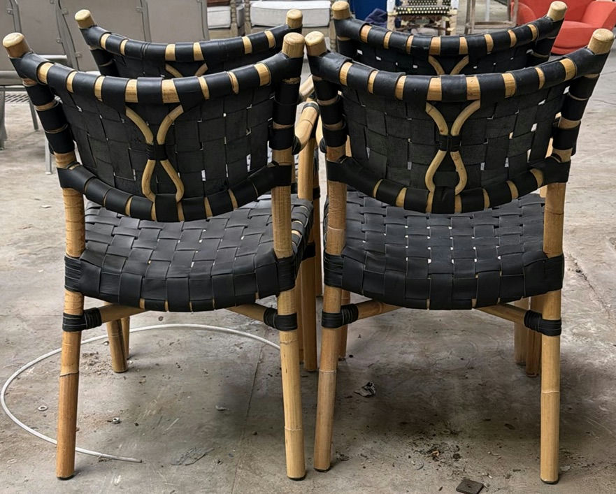 Set of Four Woven Armchairs - image 3 of 5