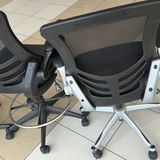 Set of Five Black Rolling Office Chairs - thumbnail 3 of 5