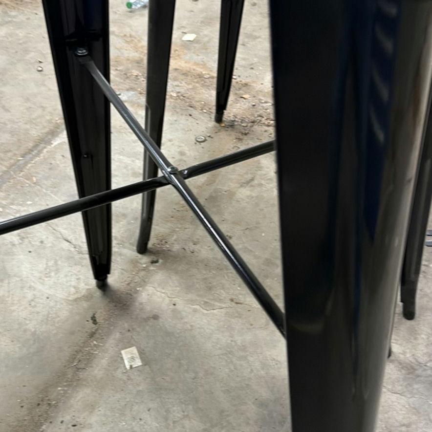 Pair of Black Metal Bar Stools - image 4 of 5