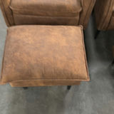 Two Brown Armchairs with Matching Ottomans - thumbnail 3 of 6