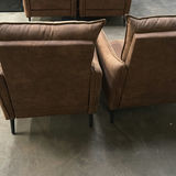 Pair of Brown Upholstered Accent Chairs - thumbnail 3 of 5