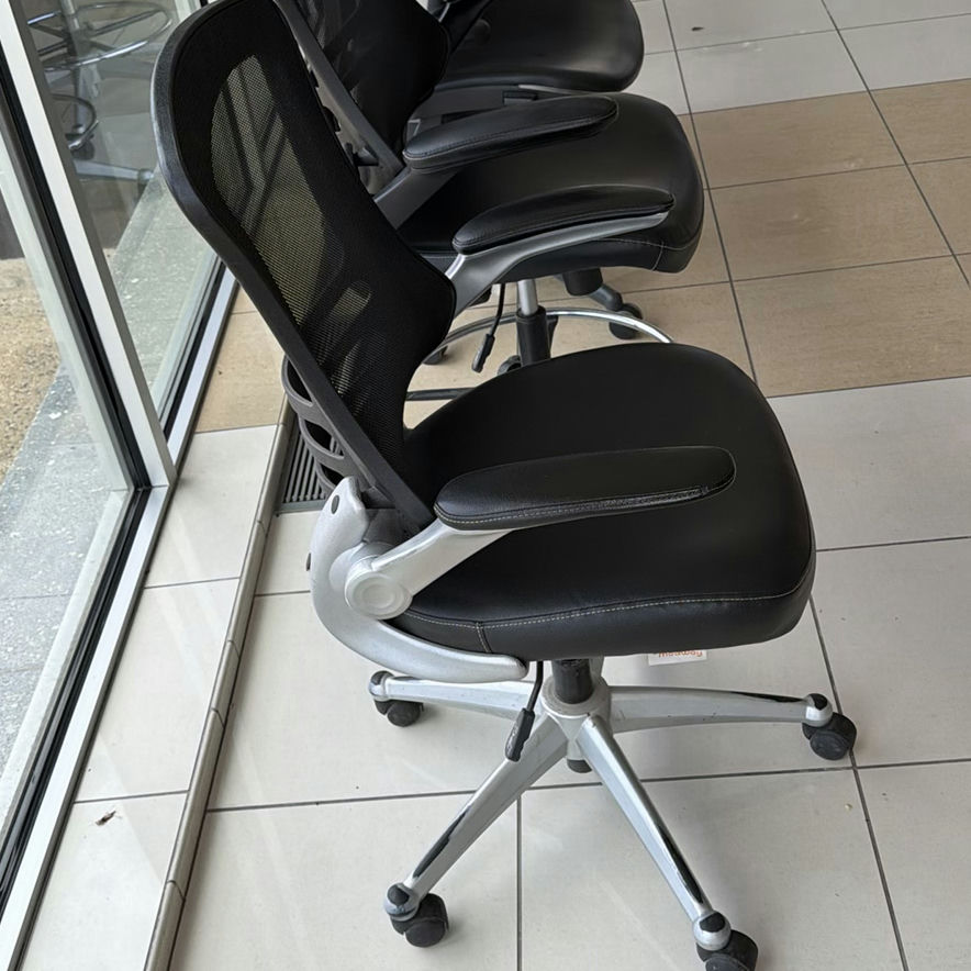 Set of Five Black Rolling Office Chairs - image 2 of 5