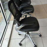 Set of Five Black Rolling Office Chairs - thumbnail 2 of 5