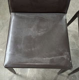 Pair of Dark Brown Upholstered Dining Chairs - thumbnail 2 of 10