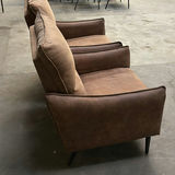 Pair of Brown Upholstered Accent Chairs - thumbnail 4 of 5