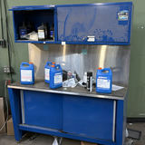 Blue Metal Workbench Cabinet with ACDelco Fluid Containers - thumbnail 1 of 5