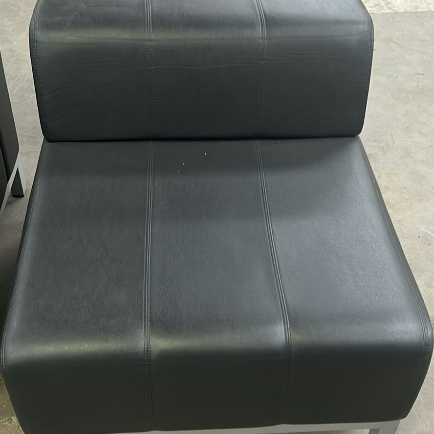 Two Black Armless Lounge Chairs - image 5 of 5