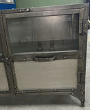 Industrial Metal and Glass Sideboard Cabinet - thumbnail 4 of 9