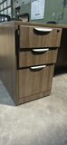 Woodgrain Office Desk with Three-Drawer Pedestal - thumbnail 3 of 5