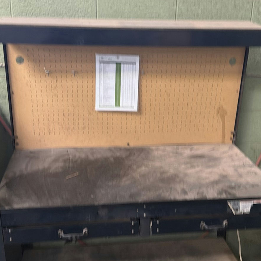 Metal Workbench with Pegboard and Drawers - image 5 of 6