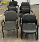 Set of Six Black Office Guest Chairs - thumbnail 1 of 7