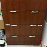 Wood Finish Four-Drawer Filing Cabinet - thumbnail 3 of 4