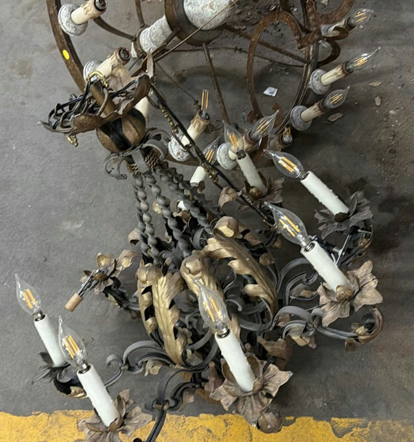 Two Metal Chandeliers - image 1 of 7