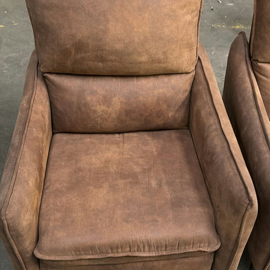 Pair of Brown Upholstered Accent Chairs - image 5 of 5