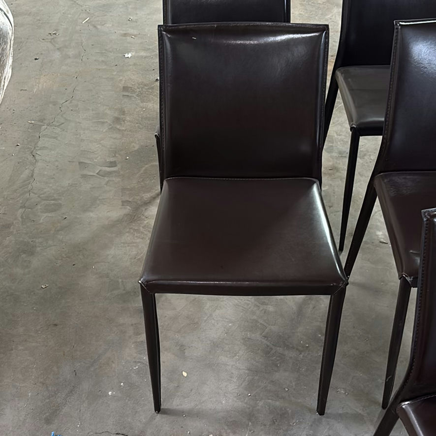 Pair of Dark Brown Upholstered Dining Chairs - image 10 of 10