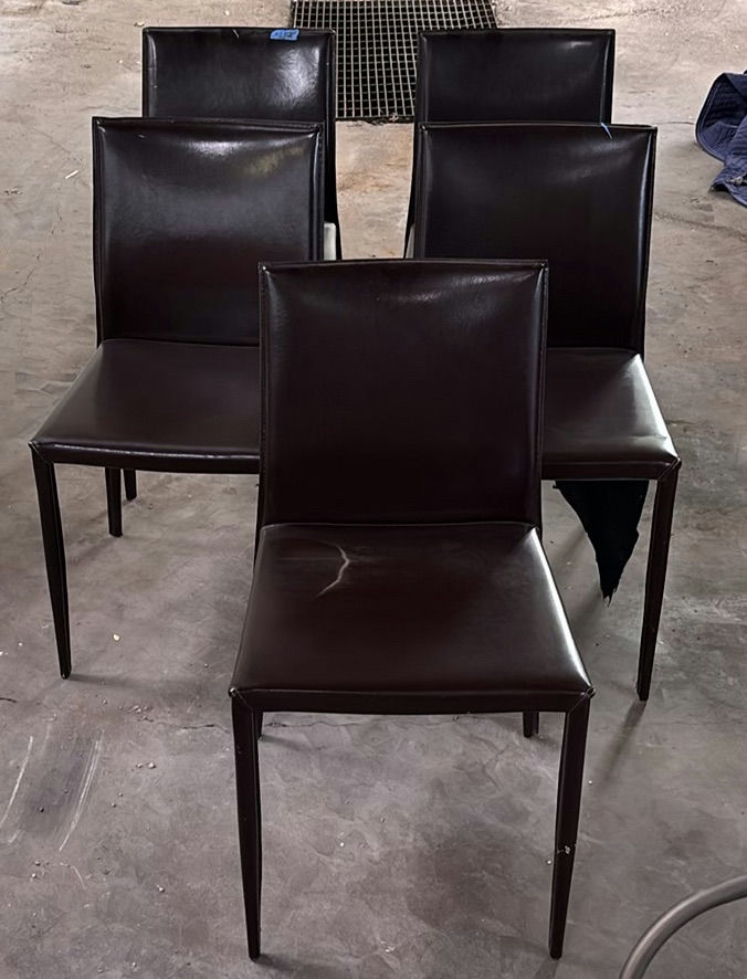 Pair of Dark Brown Upholstered Dining Chairs - image 6 of 10