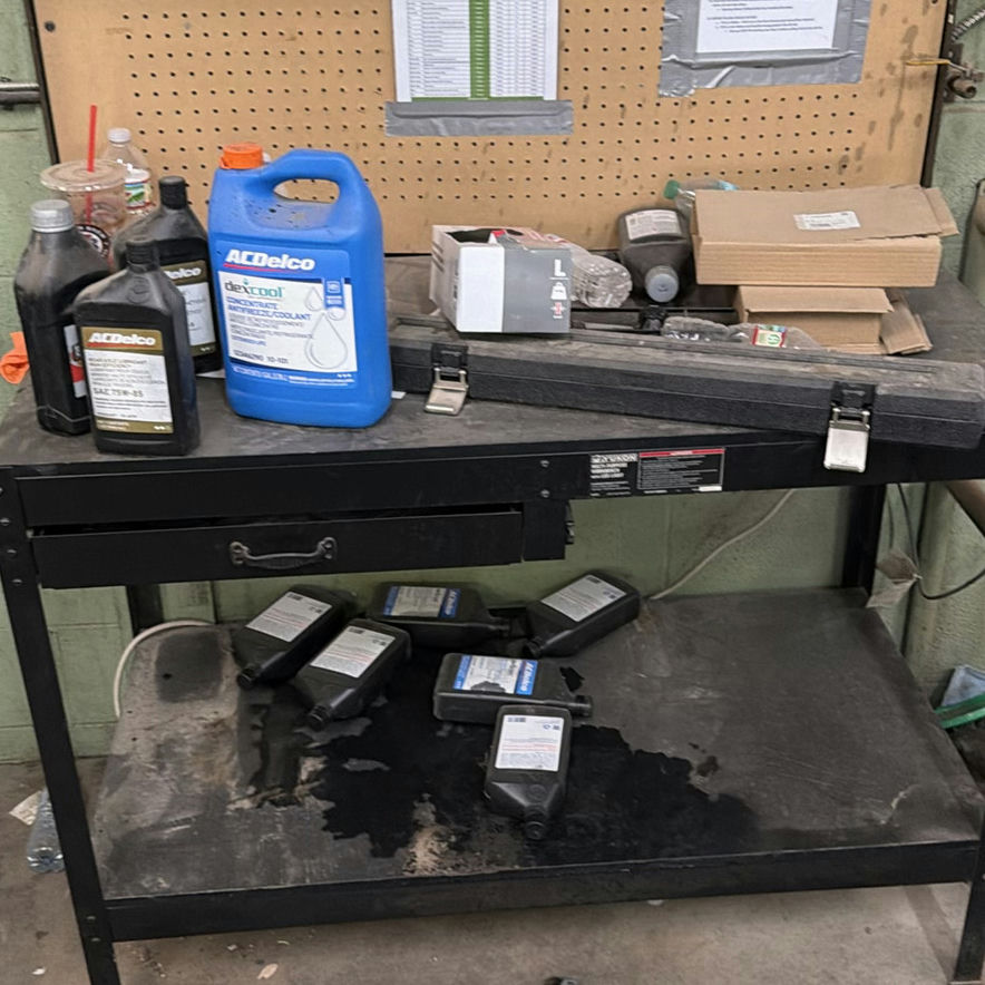 Industrial Workbench with Pegboard and Automotive Fluids - image 4 of 4