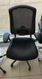 Set of Five Black Rolling Office Chairs - thumbnail 4 of 5
