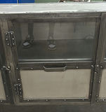 Industrial Metal and Glass Sideboard Cabinet - thumbnail 3 of 9