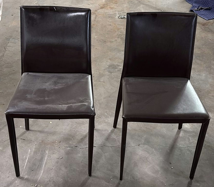 Pair of Dark Brown Upholstered Dining Chairs - image 1 of 10