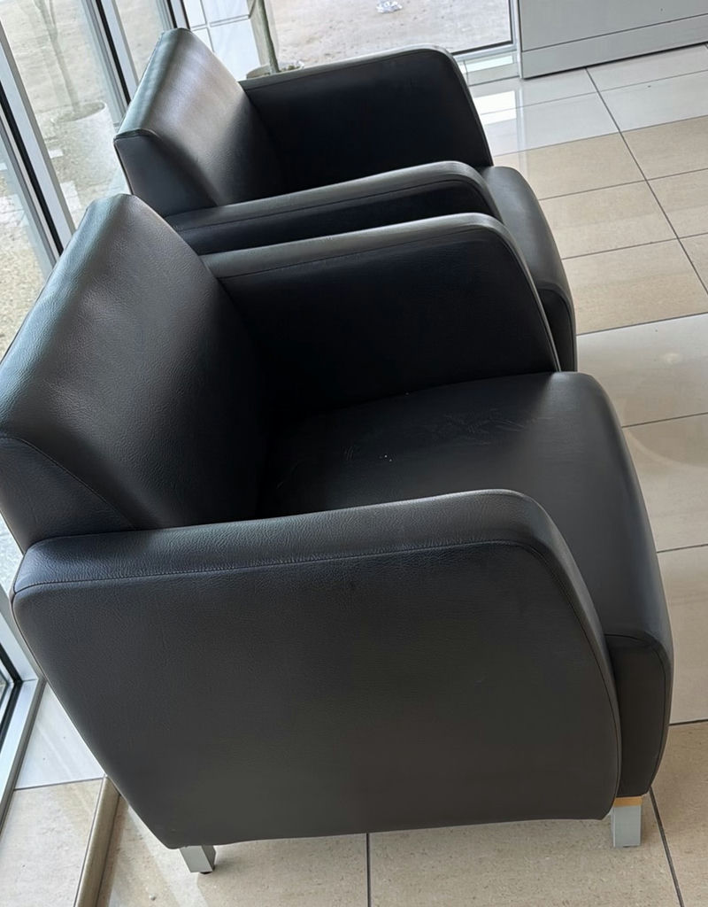 Pair of Black Armchairs - image 2 of 9