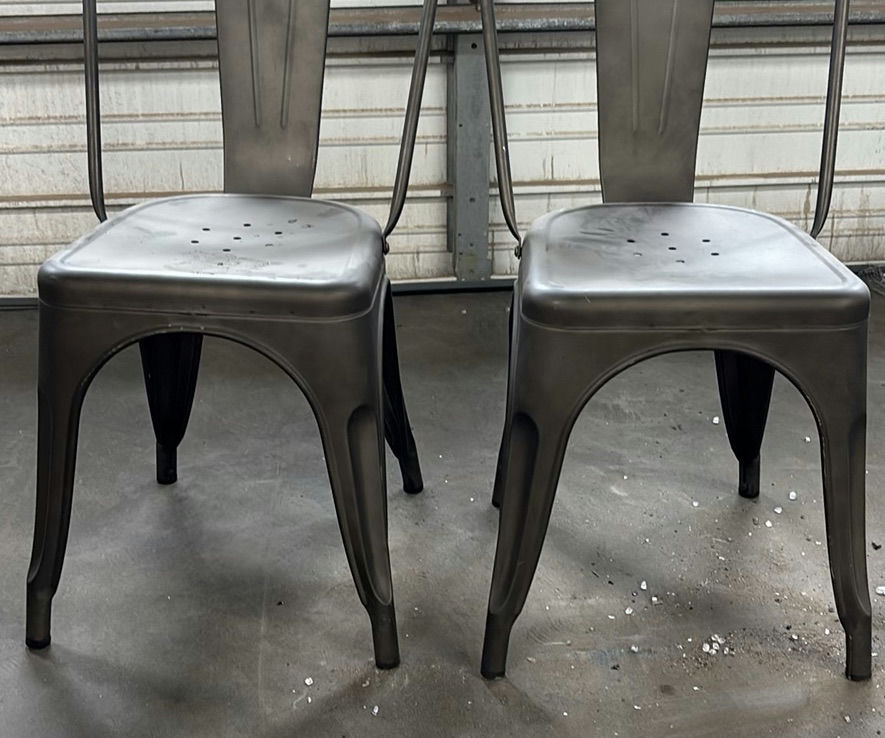 Pair of Metal Dining Chairs - image 5 of 7